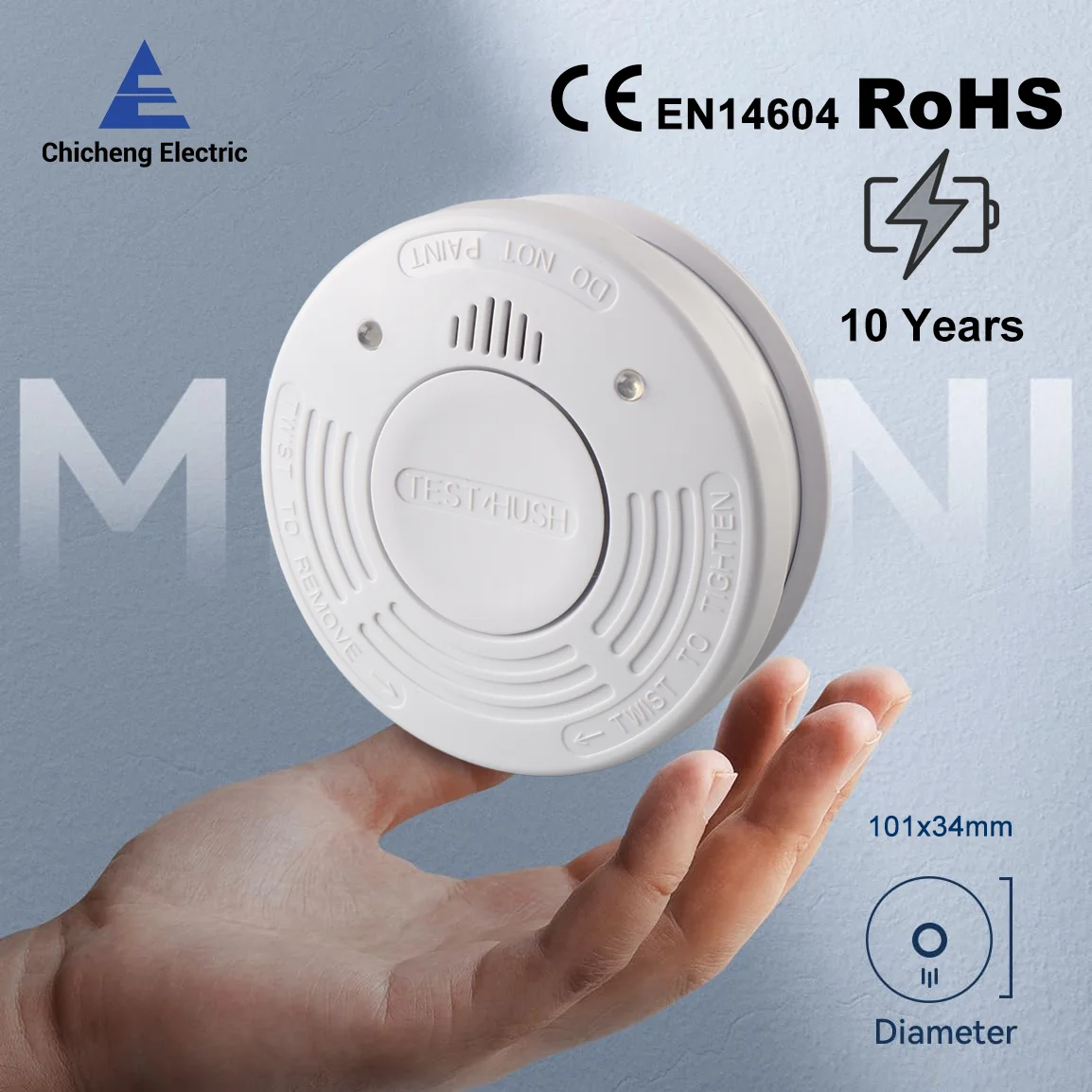 

10 Year Smoke and Fire Alarm EN14604 Independent Smoke Detector smoke sensor Dual LED Indicator Alarm Memory For Home Bedroom
