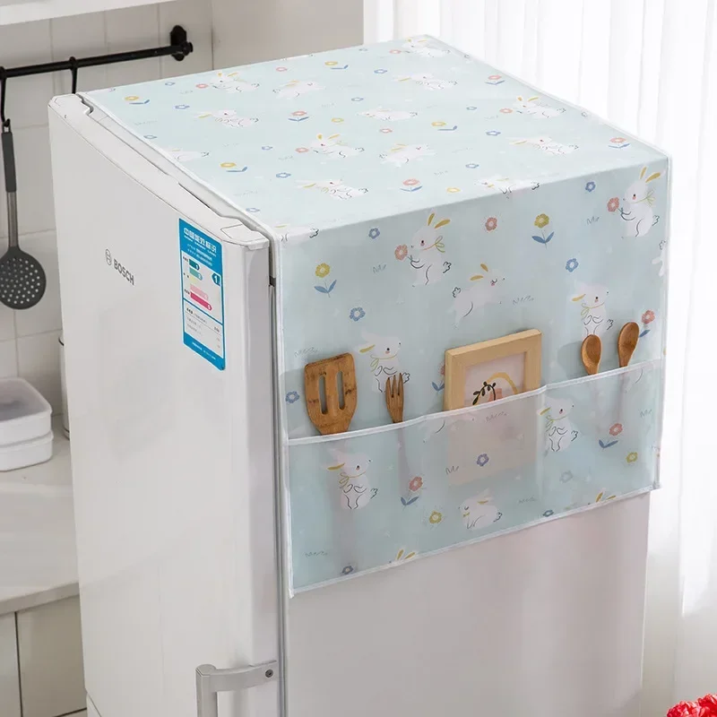 

Refrigerator Dust Cover with Storage Bag Washable Multi-purpose Printing Protection Cover Household Washing Machine Cabinet Dust