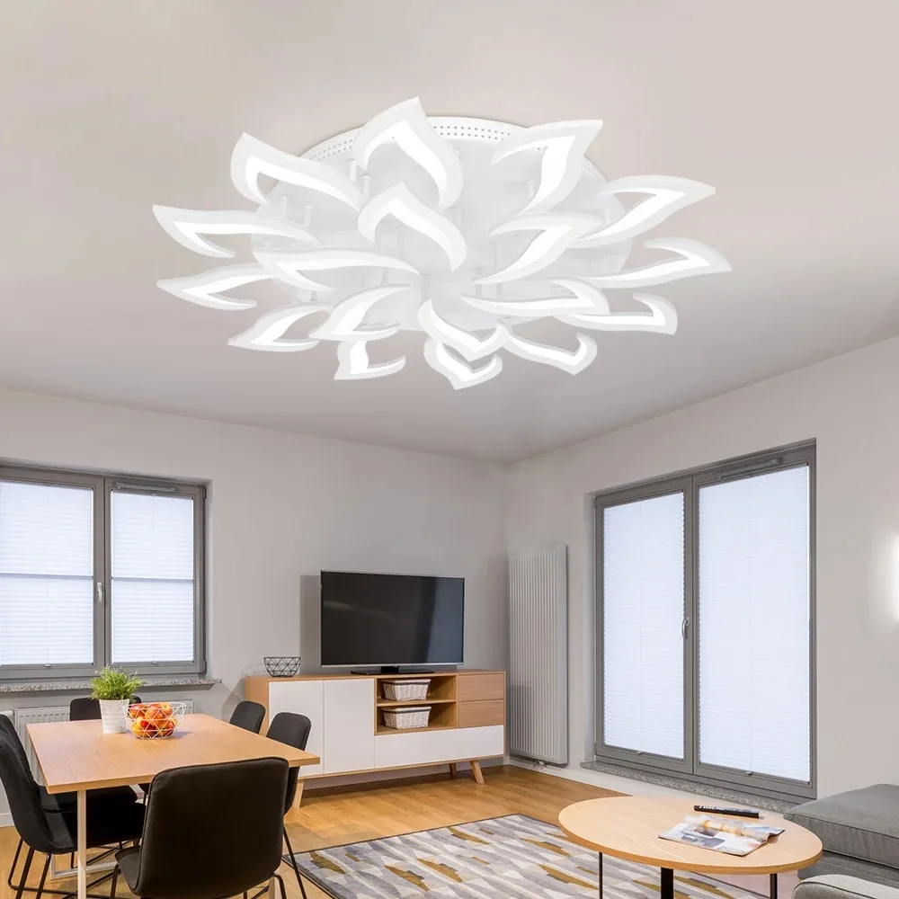 IRALAN Lampadario moderno a forma di fiore dimmerabile a LED con telecomando adatto per camera da