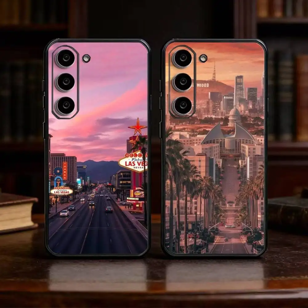 Travel Los Angeles California Phone Case For Samsung Galaxy A91,80,73,72 ,71,53,52,32 ,31,22,21s,20,Soft Black Case