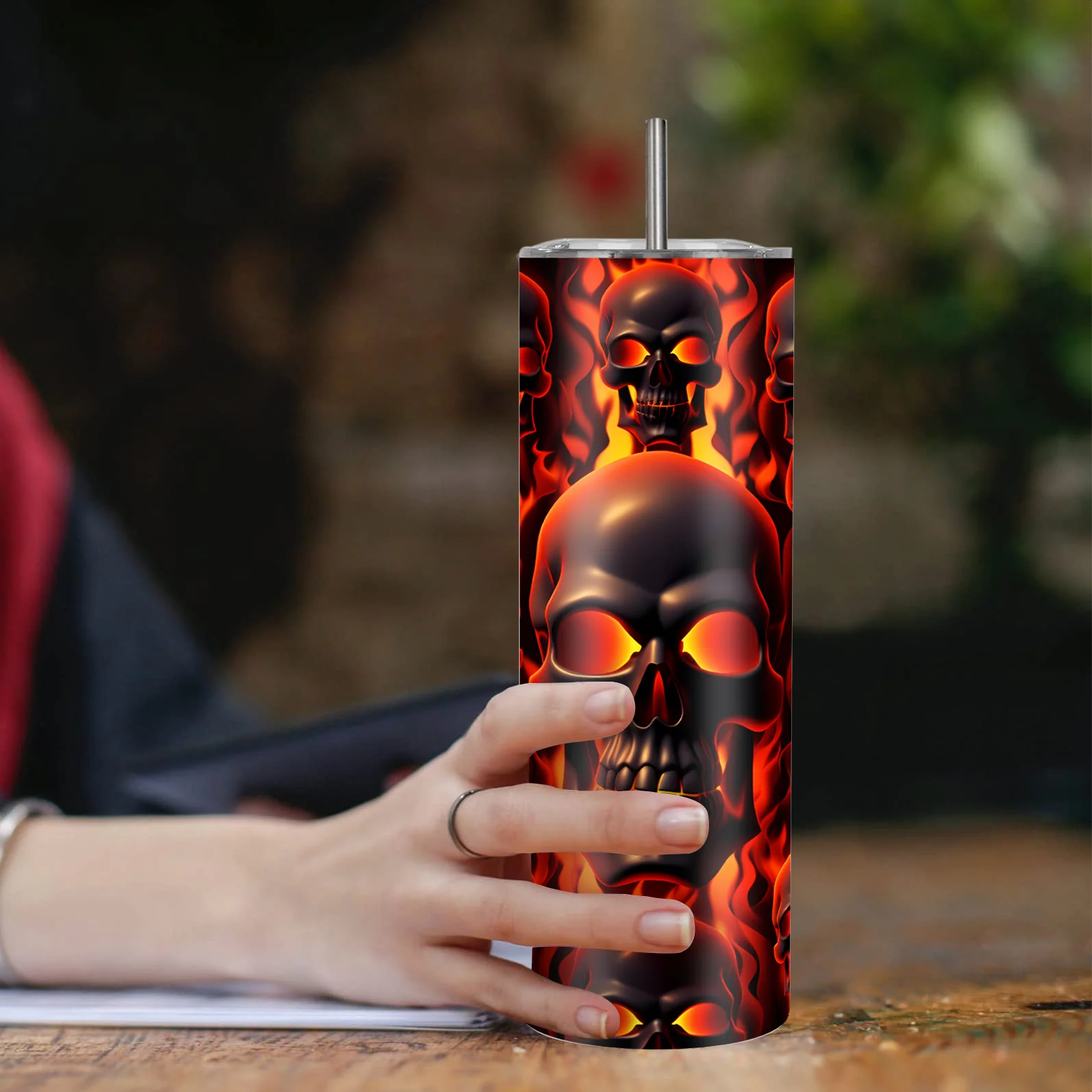1pc, 20oz/590ml Melted Skull Tumbler, Halloween Decoration Horror Gift, Gifts For Skeleton Lovers, Horror Lovers Gifts, Gothic Tumblers Stuff Gift For Birthday, Stainless Steel Vacuum Insulated Coffee Travel Mug, Halloween Gift, Father's Day Gift