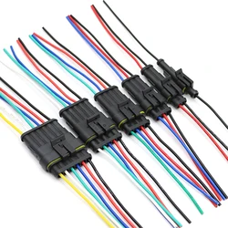 1Set 1P 2P 3P 4P 5P 6P Way Waterproof Electrical Auto Connector Male Female Plug with Wire Cable Harness for Car Motorcycle