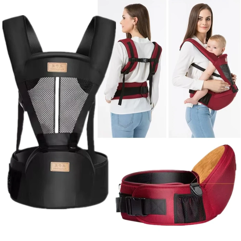 

0-3 Years Old 4-in-1 Ergonomic Baby Carrier Infant Kid Baby Hipseat Sling Save Effort Kangaroo Wrap Carrier for Baby Travel