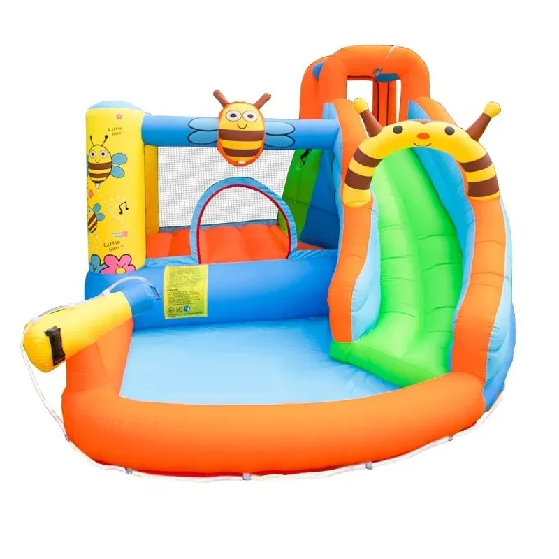 New children's bouncy castle, slide i small home, indoor and outdoor jumping bed trampoline combination