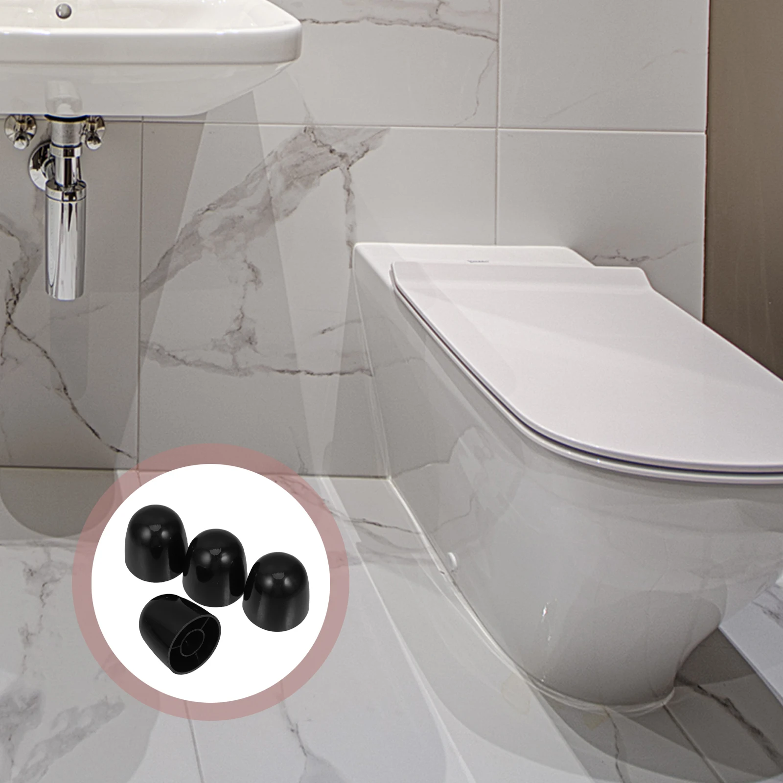 

4pcs Screw Decorative Cover for Toilet Seat Bolts Black Floor Caps Bathroom Accessories Universal Bolt Covers Cap Toilet Bowl