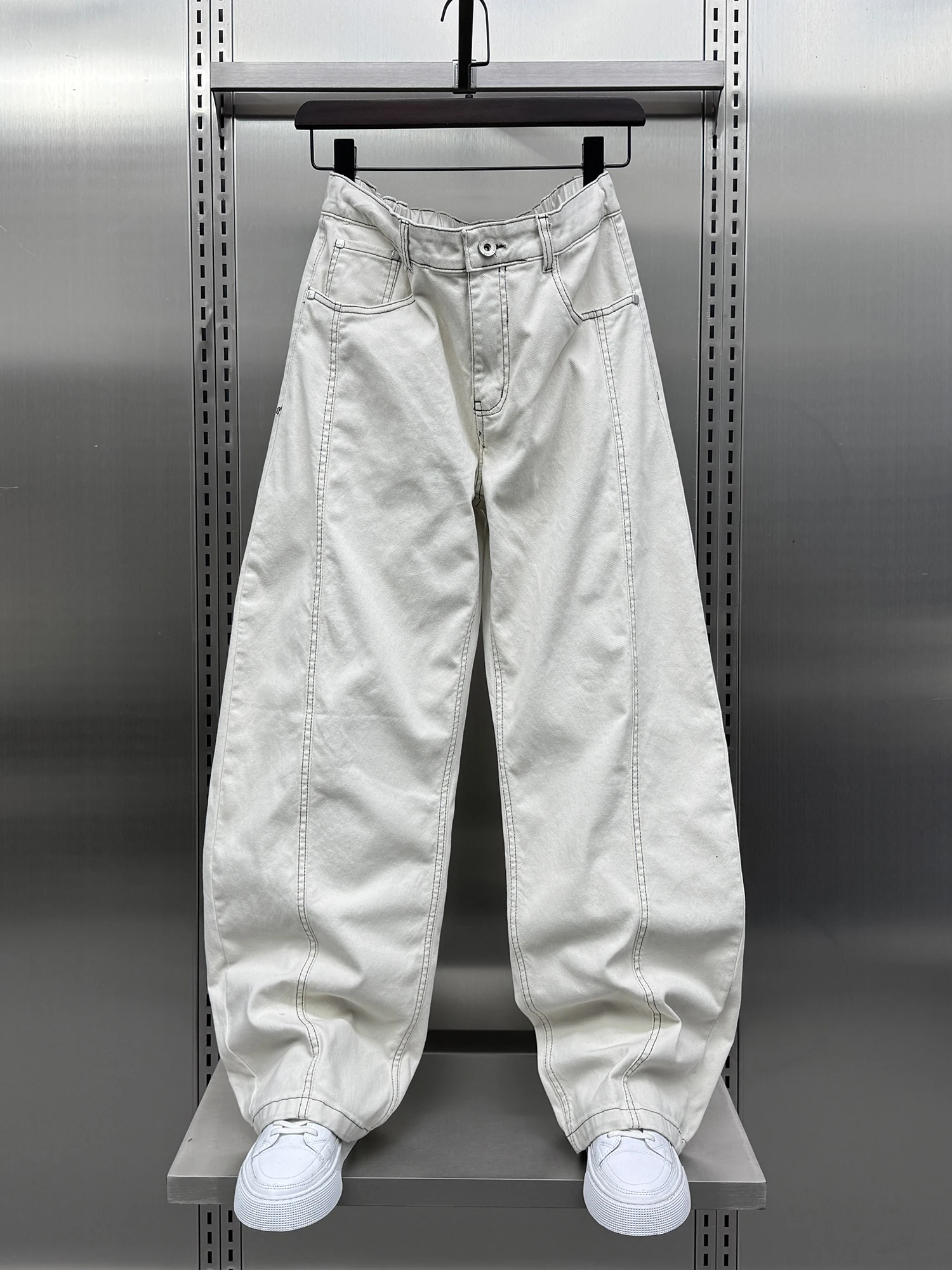 

Модные американские свободные прямые джинсы, мужские весенние новые брендовые повседневные брюки, молодежные длинные брюки со средней талией