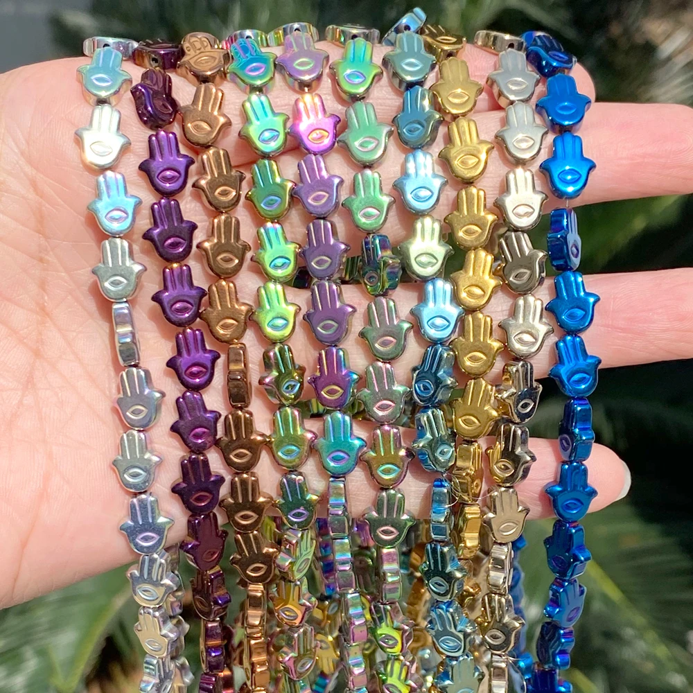 

Натуральный 10x9 мм глаза в форме ладони гальванический гематитовый камень свободные бусины-разделители для изготовления ювелирных изделий браслет ожерелье ручной работы