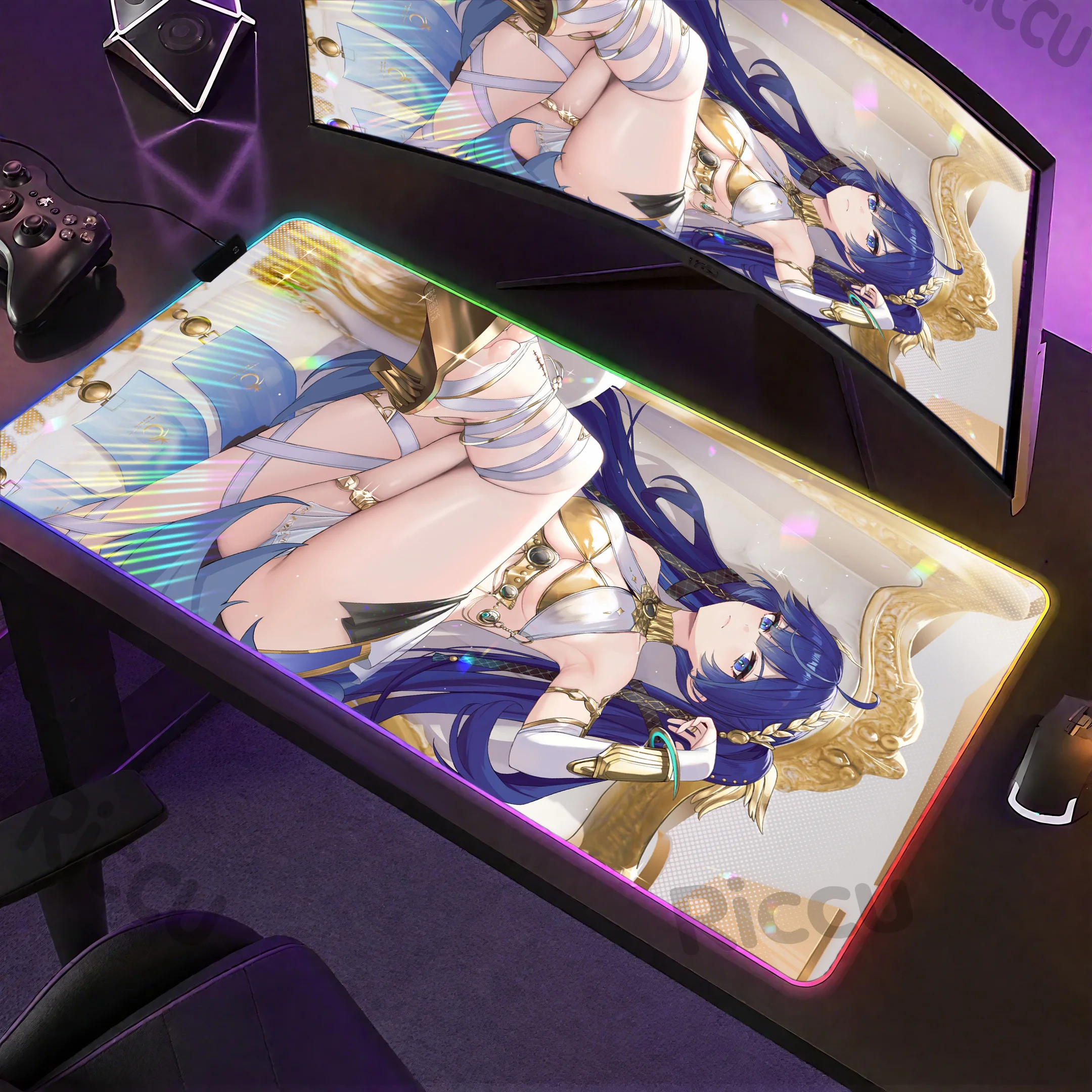 

RGB PC peripherals Gaming Mouse Pad LED Large Desk Mat Wuthering Waves iuon Mouse pad Gamer Desktop Decoration Office Mouse Mat