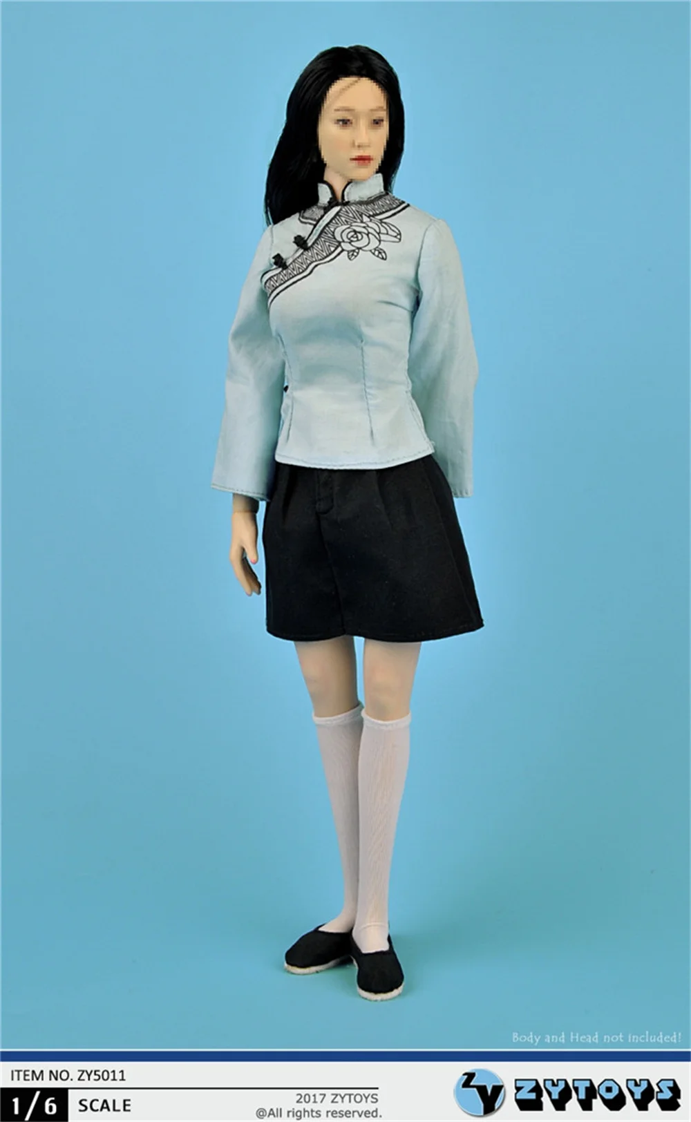 Экшн-фигурка ZY5011 в китайском стиле, униформа Чино, рубашка, Женская юбка, одежда для солдата 12 дюймов, модель платья, игрушки