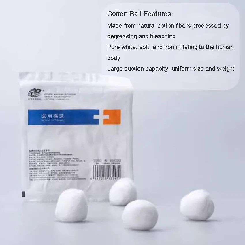 100 Disposable Disinfectant Cleaning Cotton Balls for Degreasing Home Care Skin Disinfection