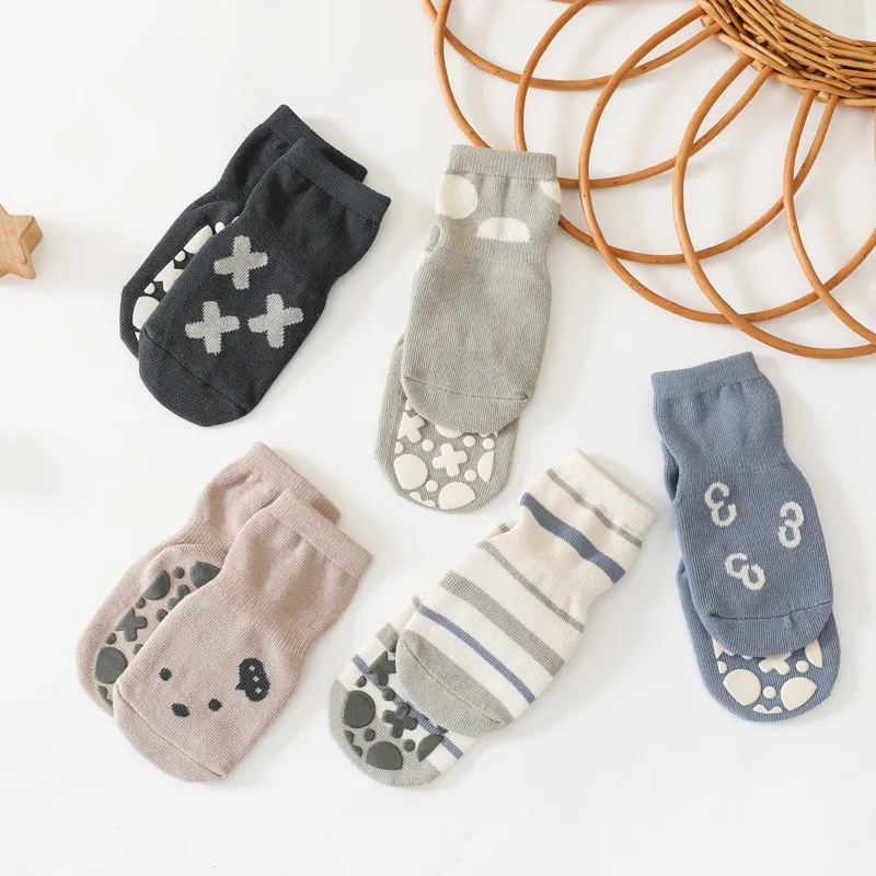 3Pair/Lot Spring new baby socks children toddlers in the tube newborn sole silicone non-slip socks