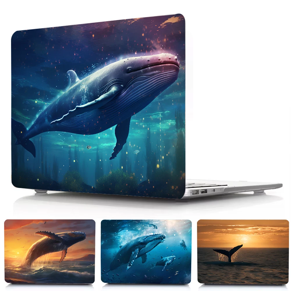 

Чехол для ноутбука с цветной печатью кита для Macbook air 13, для M3 13,6 A3113, чехол для Air 15,3 A3241 Pro 14 2442 16,2 2485, чехол