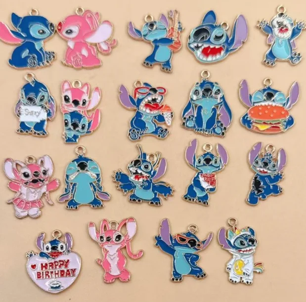 

50 Pieces Disney Stitch Jewelry Making Pendant DIY Earring Necklace Bracelet Accessories Alloy Diy Decoration Pendant