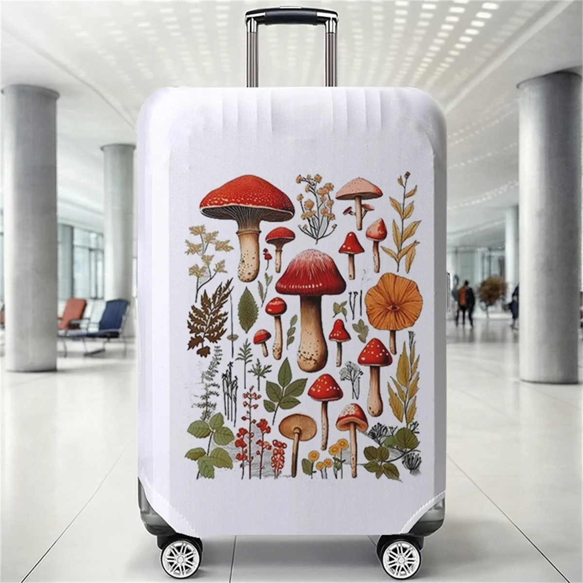 

Retro mushroom plant pattern luggage protection cover, suitable for 18-32 inch luggage covers, luggage handle gloves, travel acc