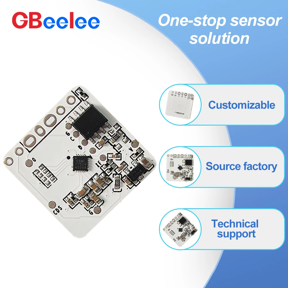 50個 5.8GHz マイクロ波レーダーセンサーモジュール 電源干渉に耐性のある 検知半径3-5M アナログシリアルポート AD機能