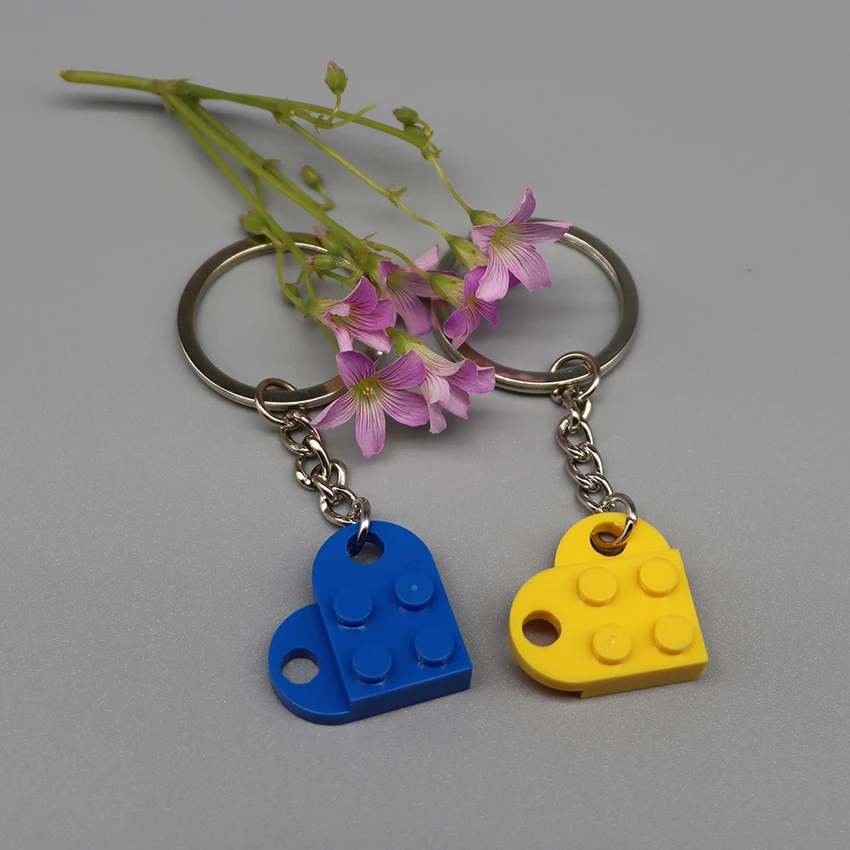 3176  DIY Heart Key Ring Necklace Toys for Children Coupling Plate 2x3 with Rounded End and Pin Hole MOC  Building Block Brick