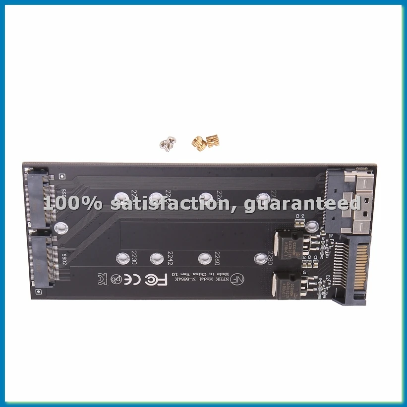 

Адаптер SFF-8654 8I Split Card X8 для подключения двух NVMe M.2 NGFF к Slimline NVME PCIe SSD SATA для материнских плат - ABFB