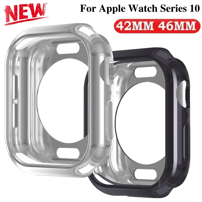 Screen Protector Cover For Apple Watch series 10 42mm 46mm TPU bumper bumper Screen Protector Case iWatch 10 42/46 Accessories
