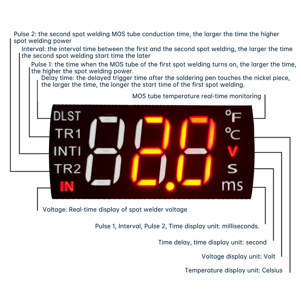 DC 12V K19 Tukang Las Titik Pulsa Ganda 60 Kecepatan Dapat Disesuaikan 18650/21700 Baterai Lithium Peralatan Las Bumper Tukang Las dengan Layar