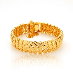 2023 Exclusive Design Woman Bracelet 24K Gold Plated Dubai Chunky Bangle Fashion Jewelry