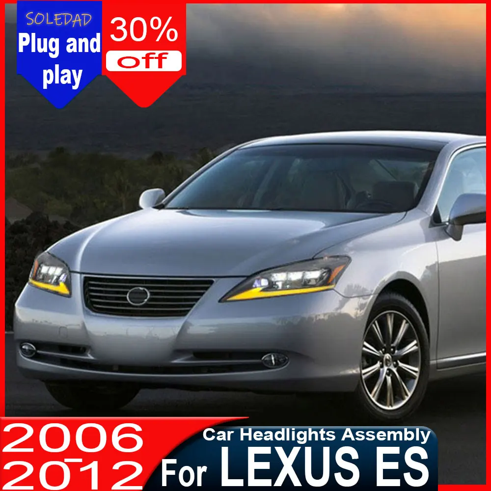 Car  Headlight For Lexus ES ES350 ES240 2006-2012 LED HeadLamp New Design Dynamic Signal Lamp HeadLamp Front light Assembly