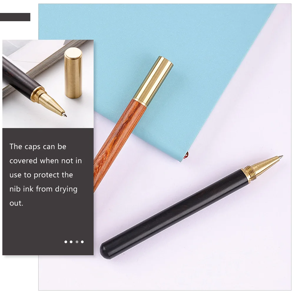 

2 Pcs Fine Ebony Signature Pen Executive Pens for Men Business Black Wood Office