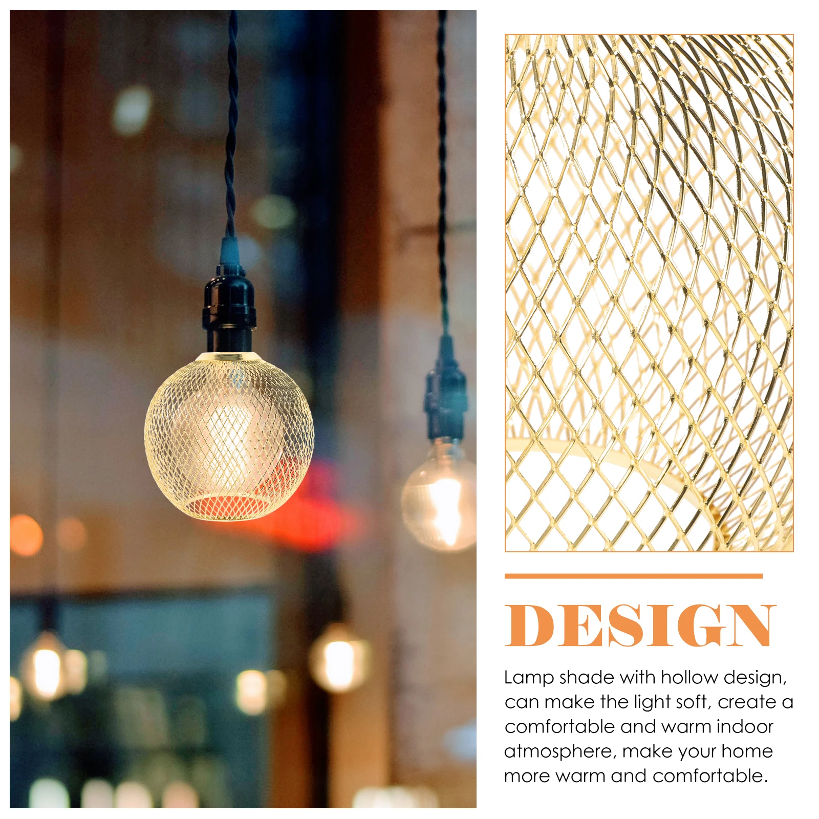 

Spherical Lampshade Iron Wire Hanging Lamp Shade Replacement for Ceiling Lights Industrial Style Decorative Lampshade for Living