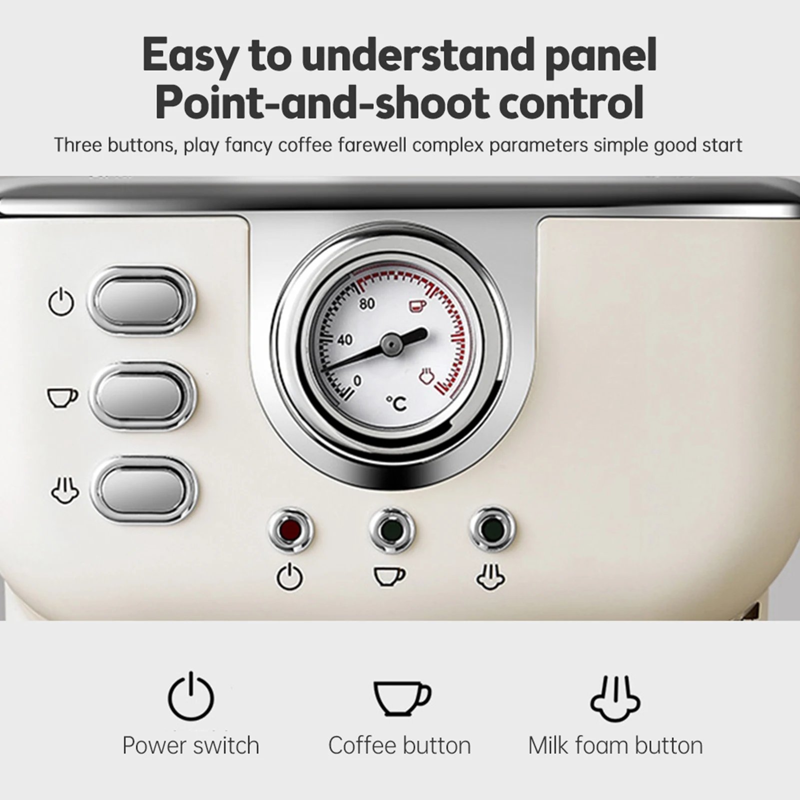 NEUE Kaffeemaschine 1050W 1,5L Große Kapazität Halbautomatisch 20 Bar Hochdruck-Extraktion Kaffeemaschine für Zuhause und Cafés – Detail 8