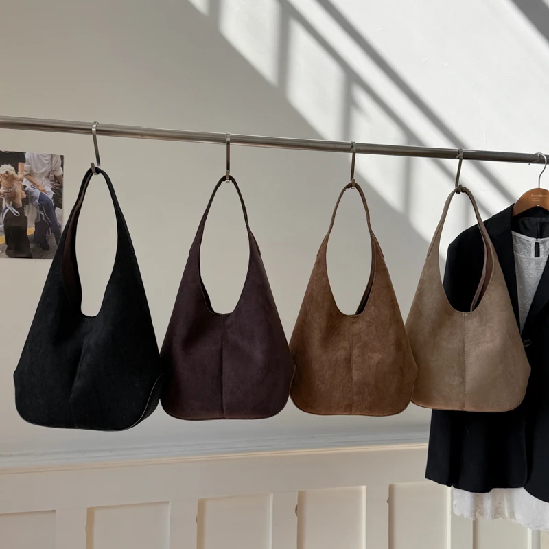 حقائب كتف عصرية من Leftside للنساء تصميم حقيبة هوبو من جلد الغزال الصناعي 2025 أحدث حقائب اليد والمحافظ الفاخرة ذات اللون الصلب