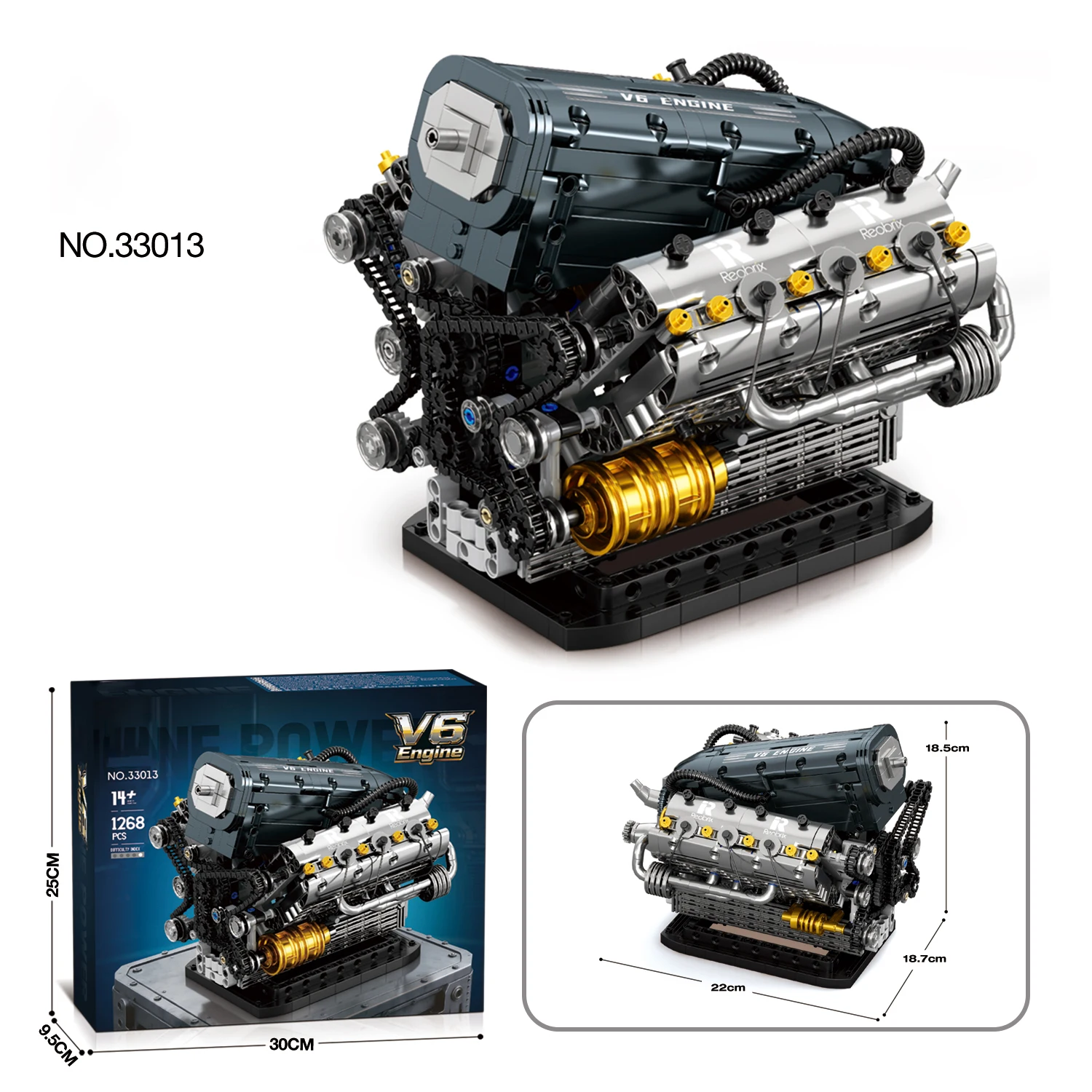 

1268PCS V6 Sports Car Building Blocks Set, Creative Home Decor Model Assembly Toy, Educational Toy, Birthday and Holiday Gift
