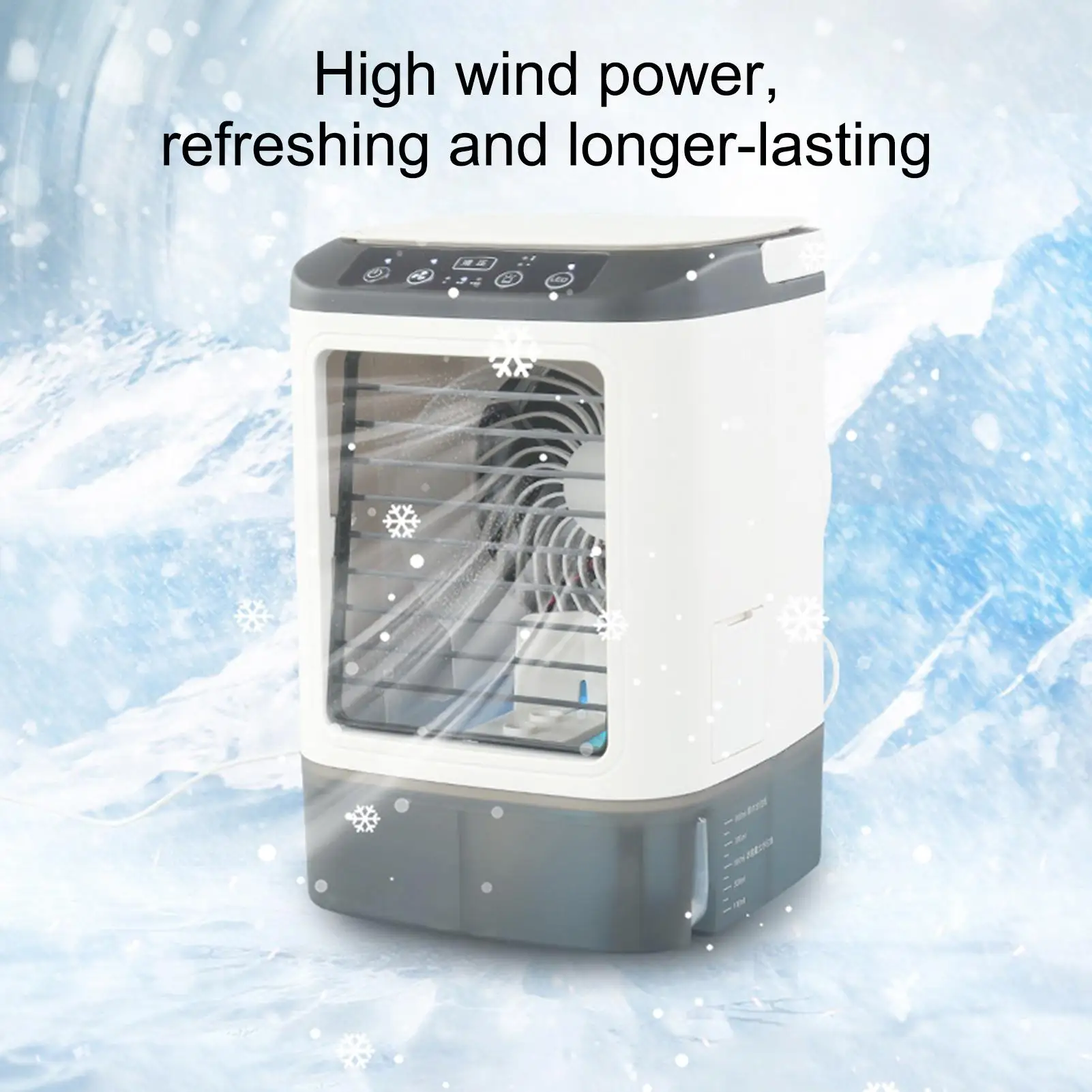 

Портативный небольшой вентилятор воздушного охлаждения Встроенный резервуар для воды USB Настольный увлажнитель 3-скоростной ветровой светодиодный вентилятор кондиционера для кемпинга на колесах
