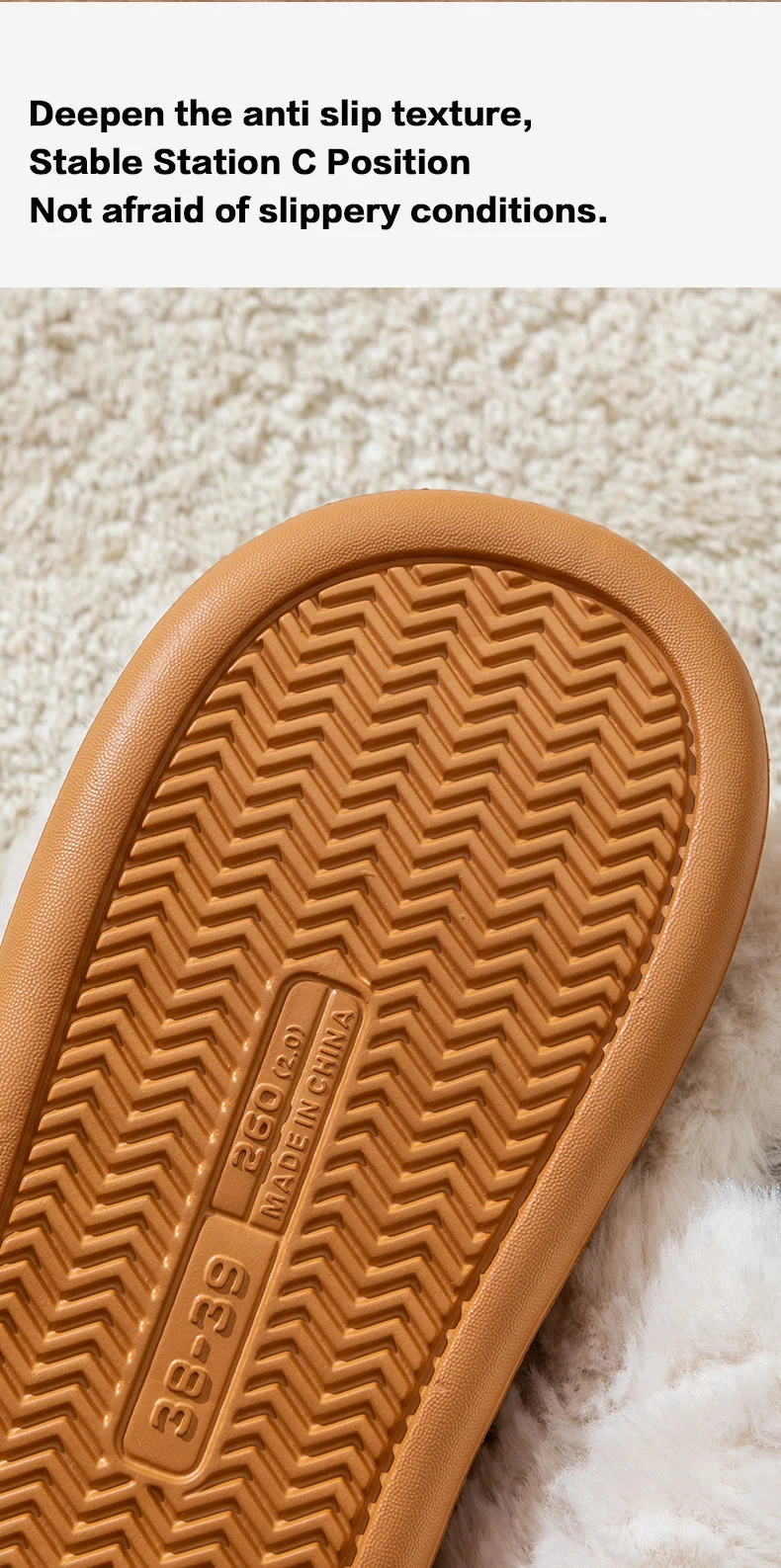 Winter-Wärme-Pantoffeln für Damen und Herren, 4 cm dicke Plattform, Cloud-Slides, flauschige Kunstfell-Plüschschuhe, weiche Sohle für den Innenbereich, Schlafzimmer-Mules. – Detail 8