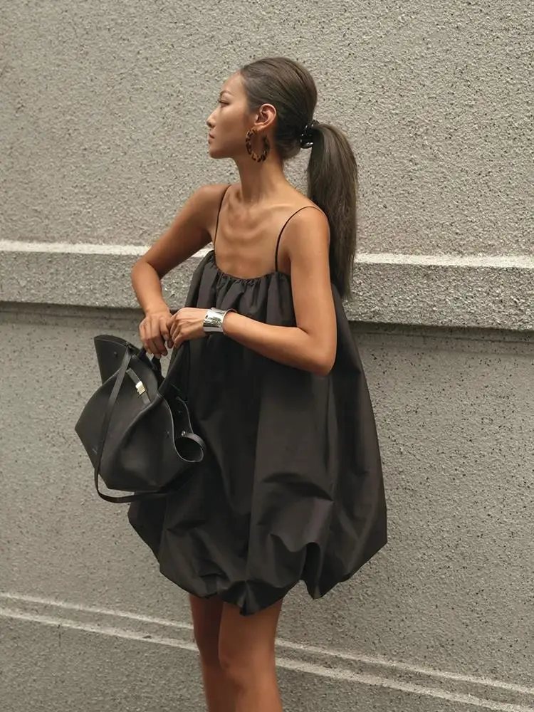 

Plus Size High-End Bla Off-oulder Loose Dr Hepburn Sle Korean Version Commute Polyester Fiber Other Materials Summer New Arrival