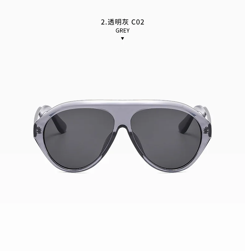 Übergroße Pilot Sonnenbrille Frau Luxus Marke Vintage Ein Stück Sonnenbrille Für Dame Beliebte Großen Rahmen Shades Brillen UV400 – Detail 17