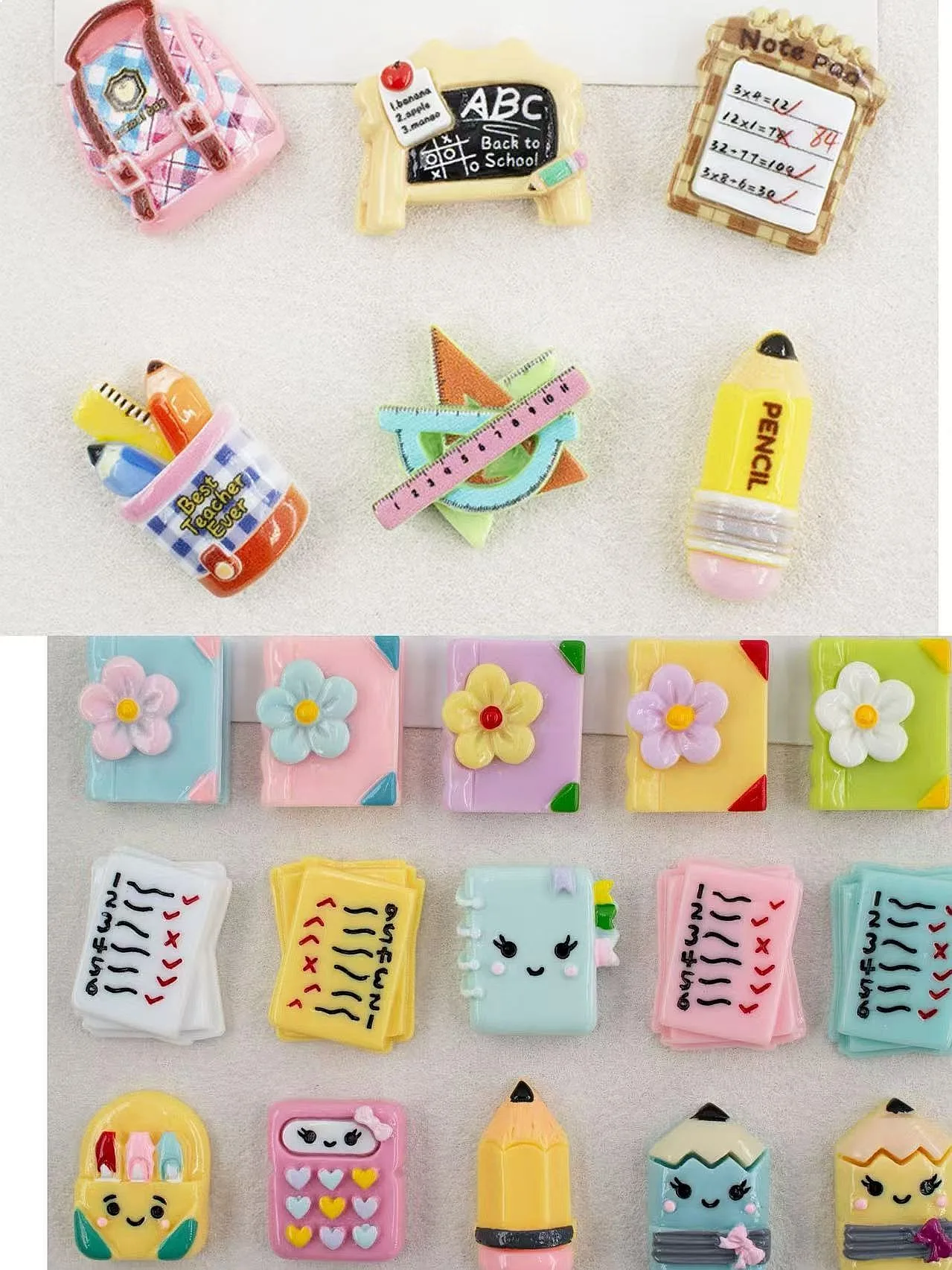 100pcs Cute Mini Pen Notebook Resin Cabochon DIY Phone Case Hairpin Keychain Earring Scrapbook Decor