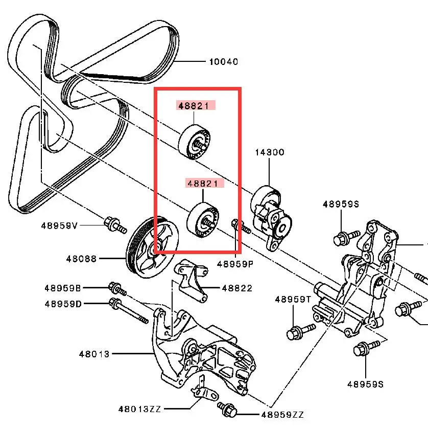 OUTLANDER2 LANCER CY0A 4B104B114B12 ENGINE PULLEY,P/S OIL PUMP IDLER 1341A005 2pcs