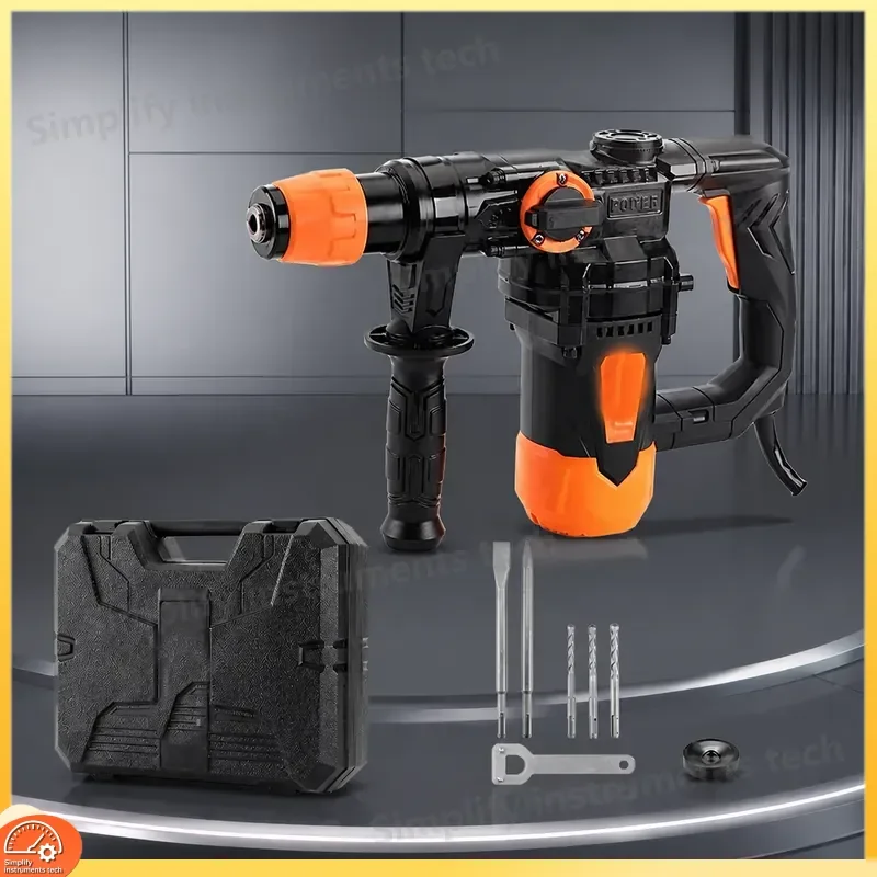 High Power SDS Plus Rotary Hammer Drill Heavy Duty Concrete Impact Drilling for Masonry Stone Wall Boring