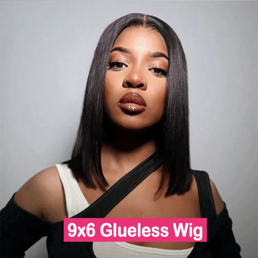 Wear And Go 9x6 Glueless Wig Human Hair Straight Ombre Bob Wig Human Hair For Women 6x4 Straight Lace Closure Wigs Human Hair