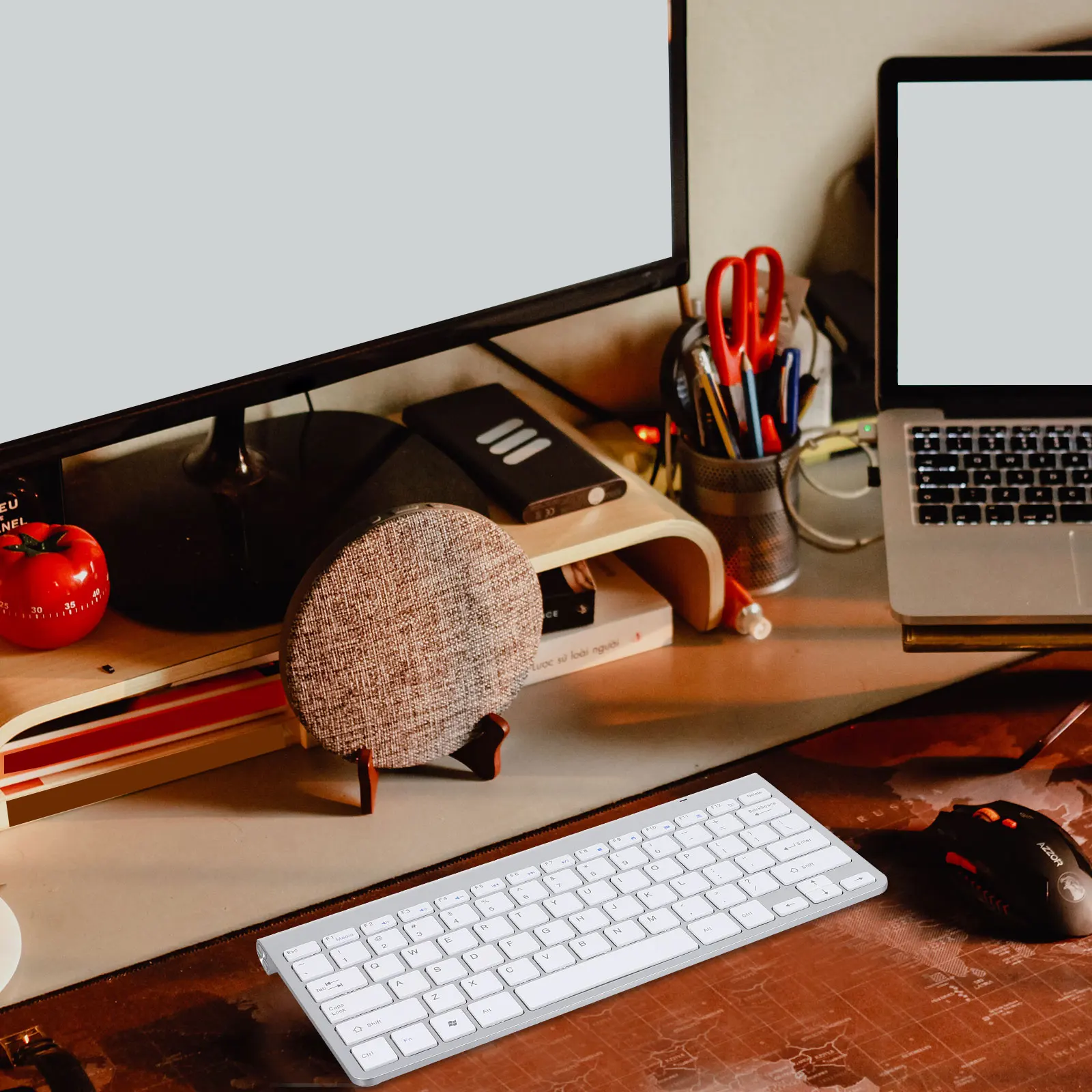 

Wireless Keyboard Mouse Combo Quiet Simple Electronic 2 4G Transmission 8m Notebook Desktop Smart Multimedia FN Key Chocolate