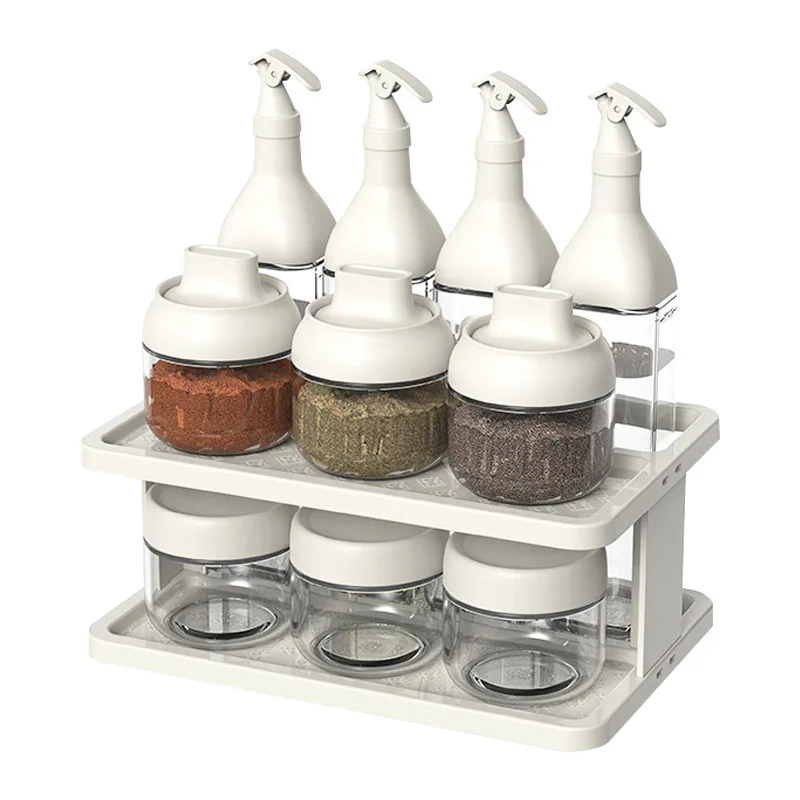 

2026 Kitchen salt seasoning jar storage box set household seasoning bottles jars luxury oil bottles sealed jars seasoning boxes