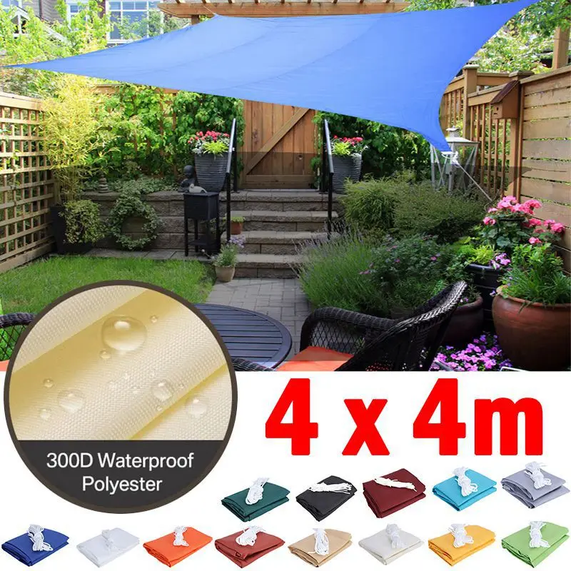 

4m x 4m Square Waterproof Sunshade Sail Outdoor Garden Beach Camping Awning Terrace Pool Sun Canopy Patio Sunscreen Sun Shelter