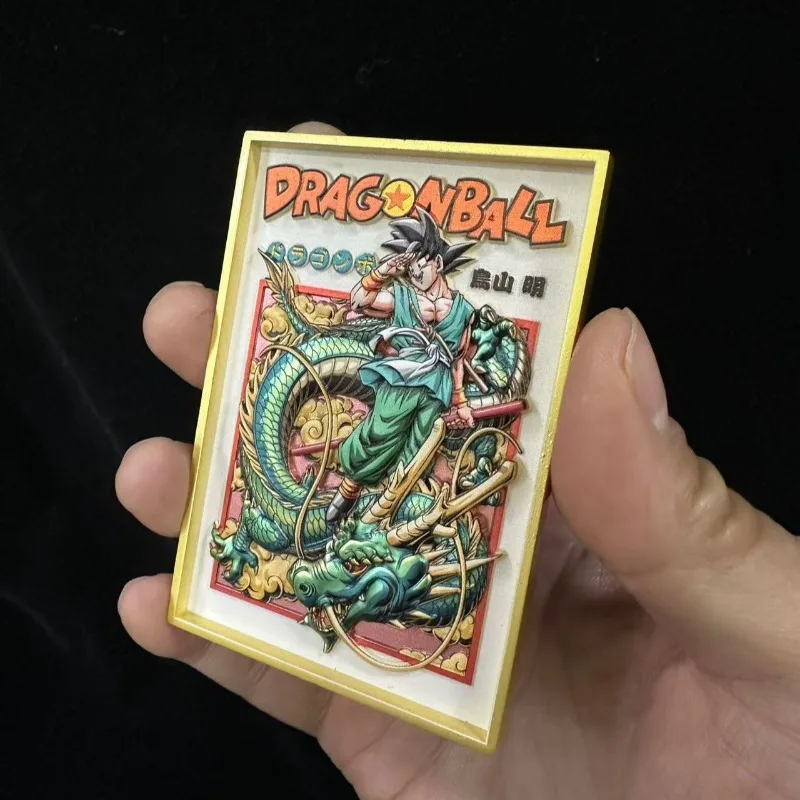 

Dragon Ball Merchandise Collectible DIY Metal Card Goku Shenron Colorful 3D Embossed Metal Card Model Decoration Birthday Gift