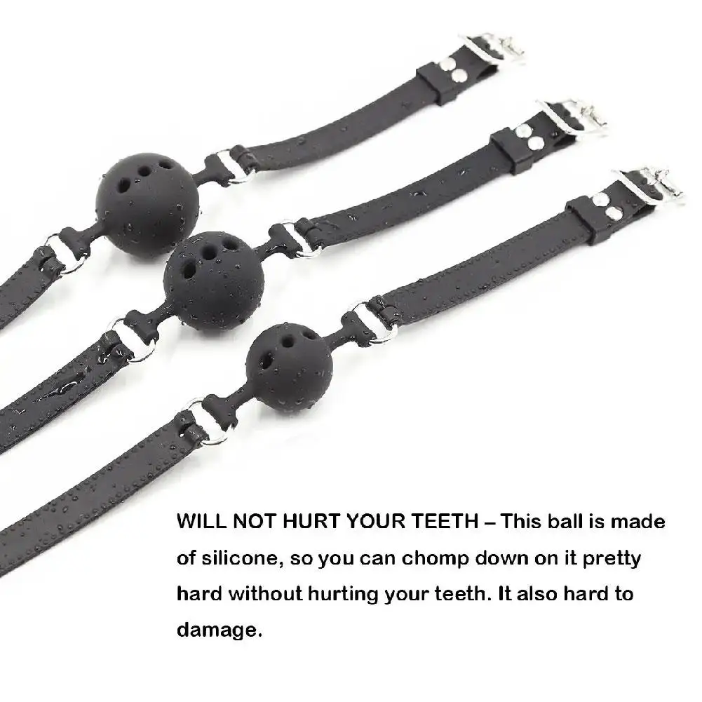 BDSM Mouth Gags Bondage Restraints All Silicone Mouth Gag Breathable Ball Gag Adjustable Belt Mouth Sex Toys For Adult SM Games