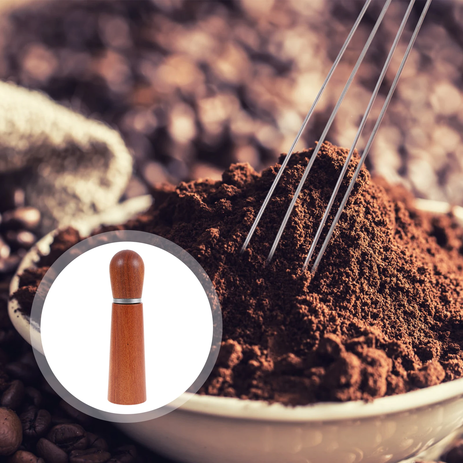 Coffee Powder Radiator Set Espresso Needle Stirrer Milk Distribution Tool Light Brown Stirring