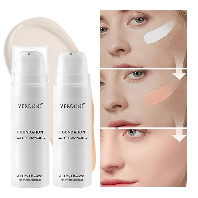 Flüssige Grundierung bedeckt natürliche Mängel ohne Klebepulver, schlichte Gesichtscreme, transparente Grundierung, verdeckt Hautunreinheiten