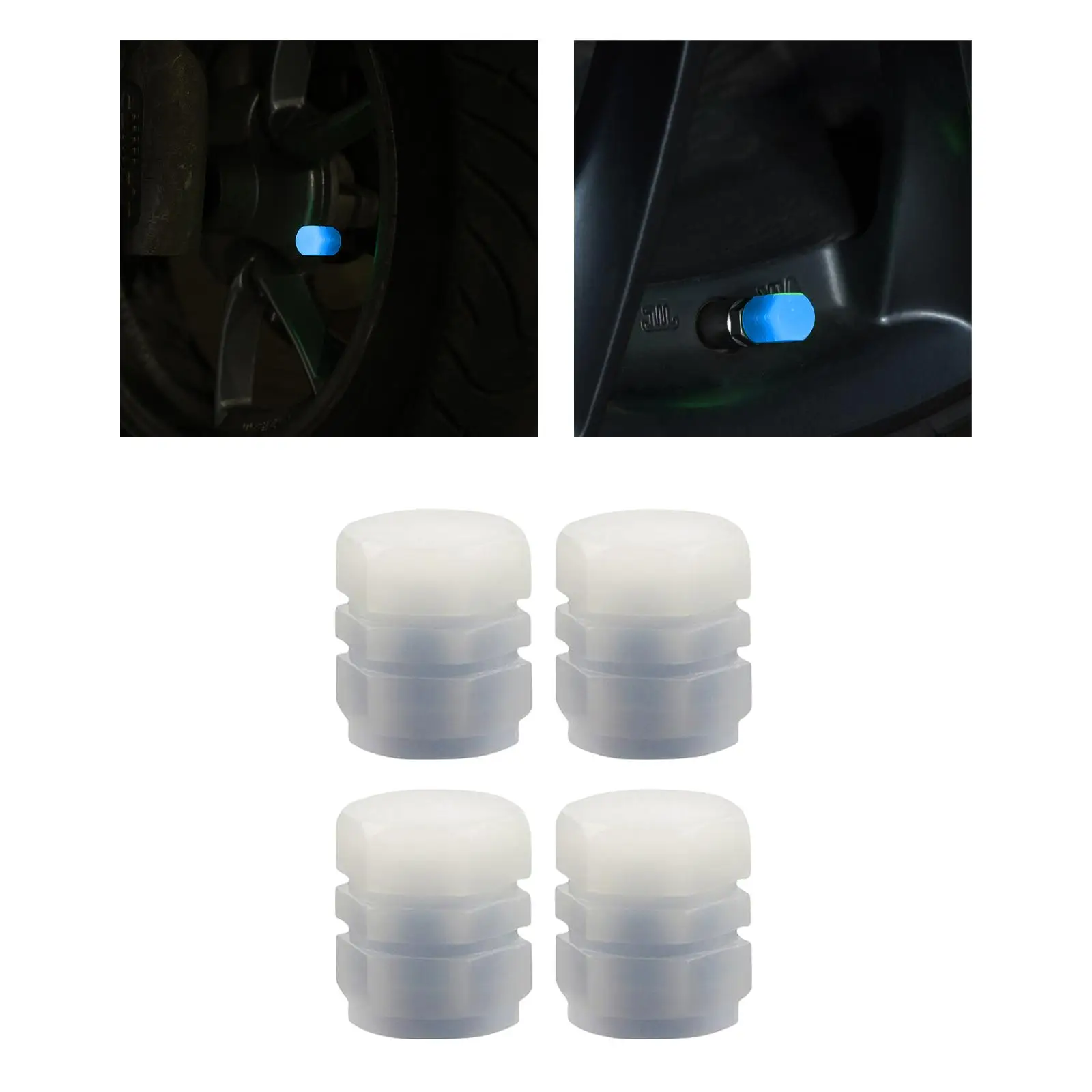 Tampas de Válvula Autoiluminadas com Absorção de Luz, Acessórios Universais para Pneus de Motocicletas, Bicicletas, Carros e SUVs