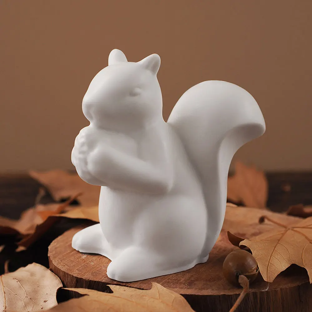Easter Mold Flower Basket Candle Cup Silicone Mold DIY Concrete Flower Pot Cute Squirrel Pinecone Resin Plaster Ornament Molds