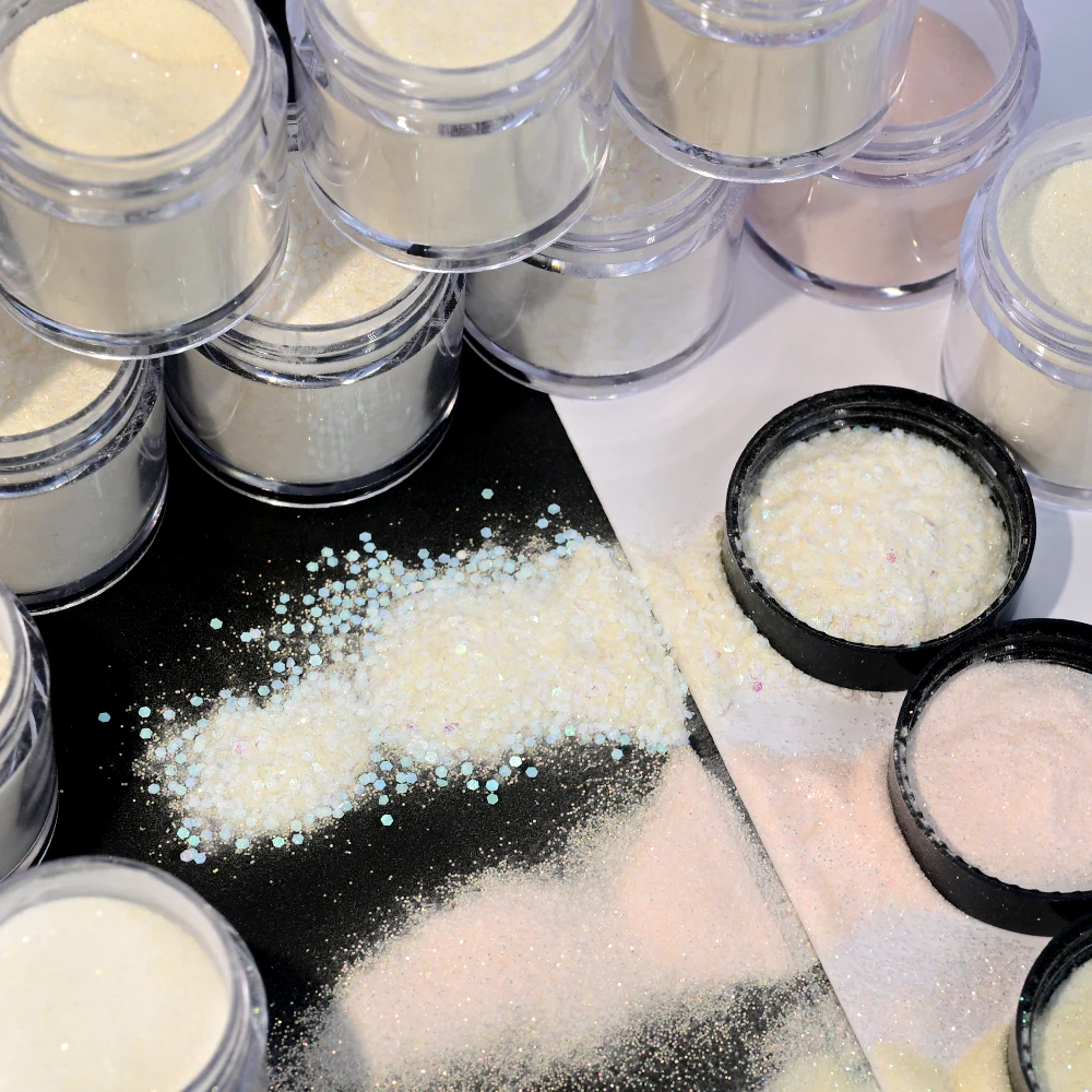 12 Farben/Set Acryl/Tauchpulver, Diamant-Nagelkunst, Glitzer, gemischt, bunt, Symphonie-Pigment, holografische Nagel-Pailletten # 3 IN 1 *10 ml*