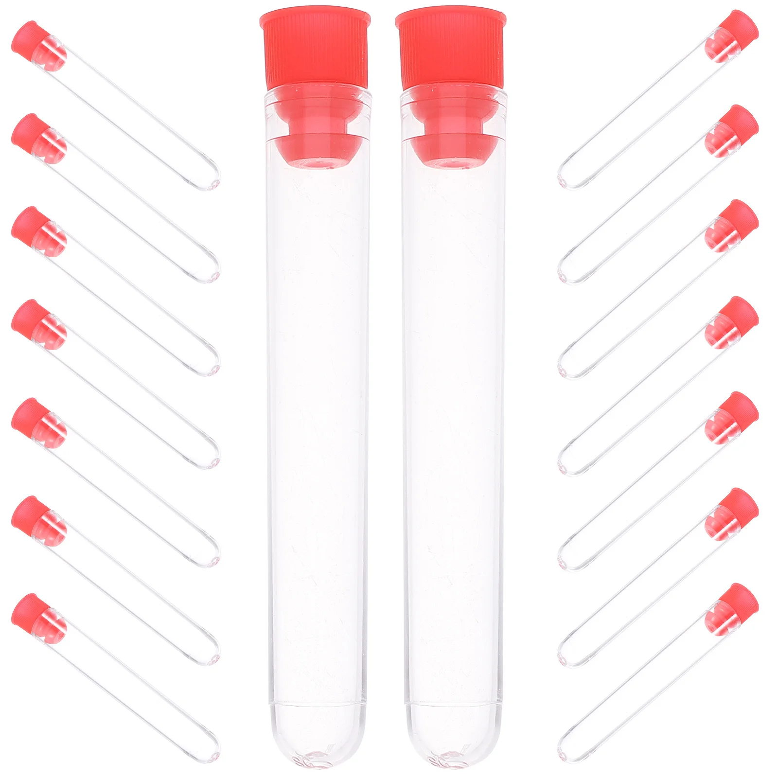 

100pcs Test Tubes Clear Durable Bpa-Free Leakproof Moisture Resistant For Samples Travel Organizers Test Tube Plastic