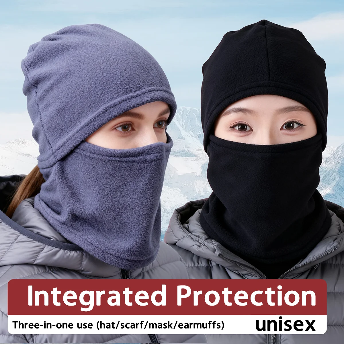 

Premium Winter Motorcycle Cycling Hat Thermal Soft Fleece Balaclava Hats Unisex Outdoor Run Skiing Warm Windproof Full Beanies